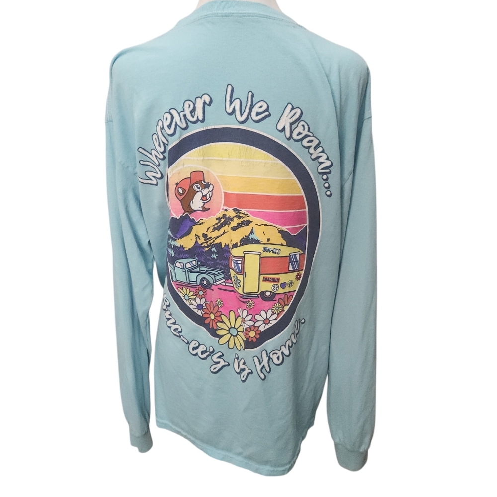 Unisex‎ Bucky's Light Blue Long Sleeve T-Shirt  Size Large